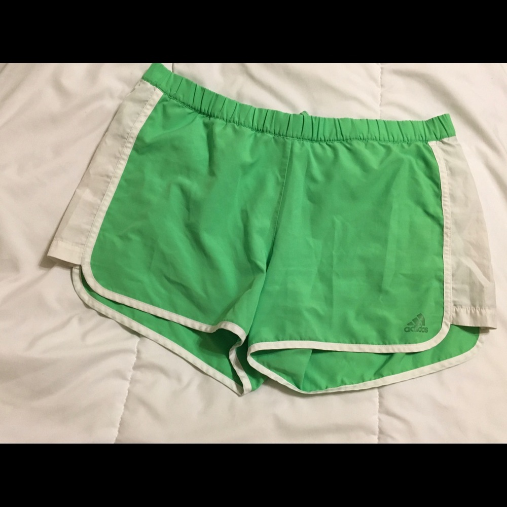 Green Adidas shorts size medium